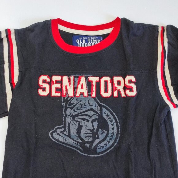 Old Time Hockey Senators long sleeve T-shirt black youth boys size S - Picture 2 of 7